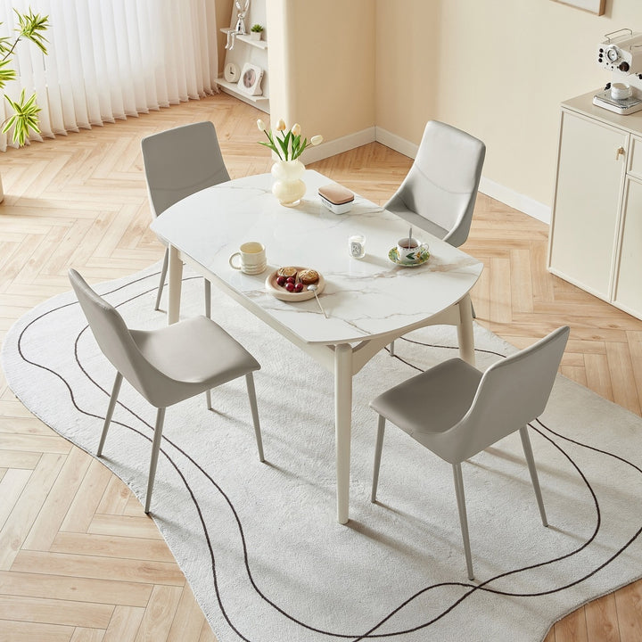 MARBELLE Minimalist Round Extendable Dining Table for Small Spaces