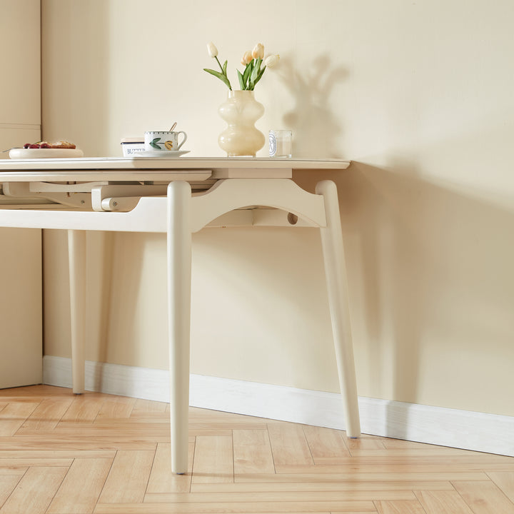 MARBELLE Minimalist Round Extendable Dining Table for Small Spaces