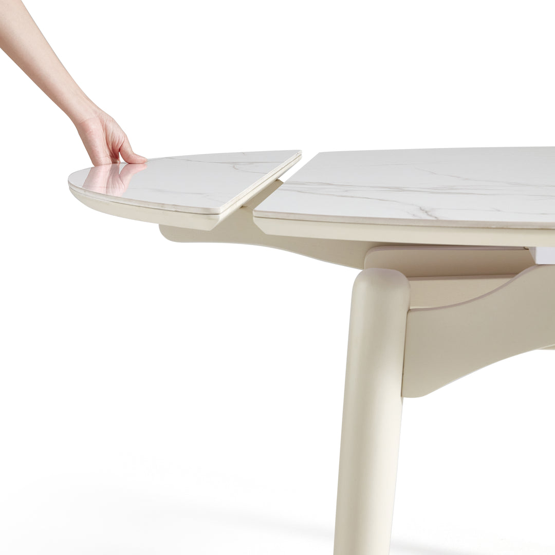 MARBELLE Minimalist Round Extendable Dining Table for Small Spaces
