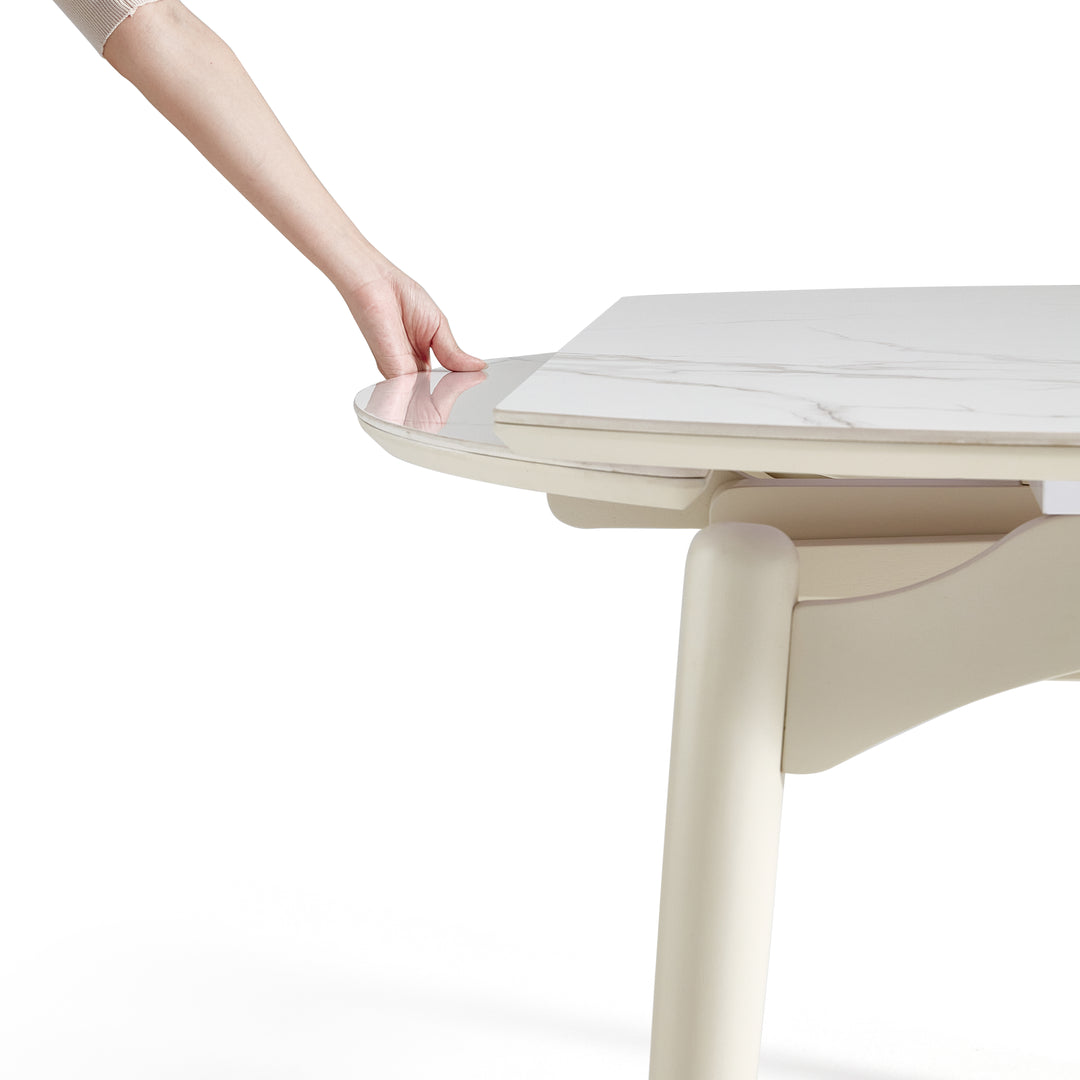 MARBELLE Minimalist Round Extendable Dining Table for Small Spaces
