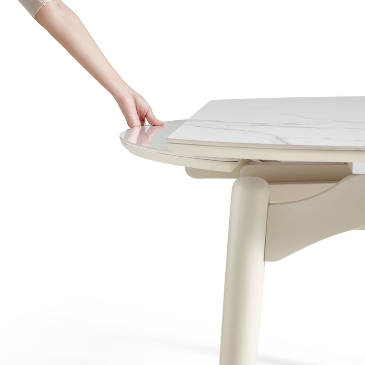 MARBELLE Minimalist Round Extendable Dining Table for Small Spaces