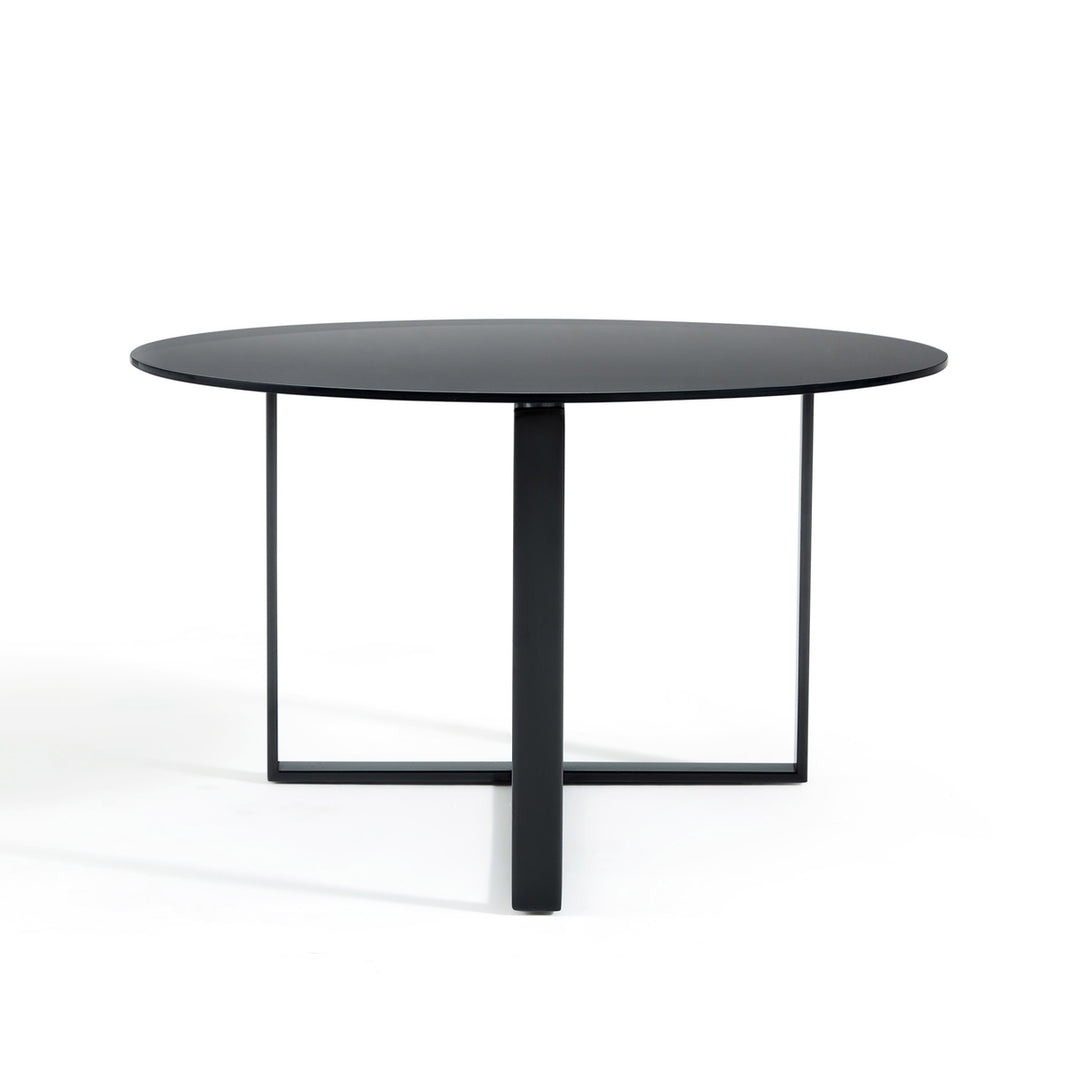 ZEPHYRA Black Glass Round Coffee Table