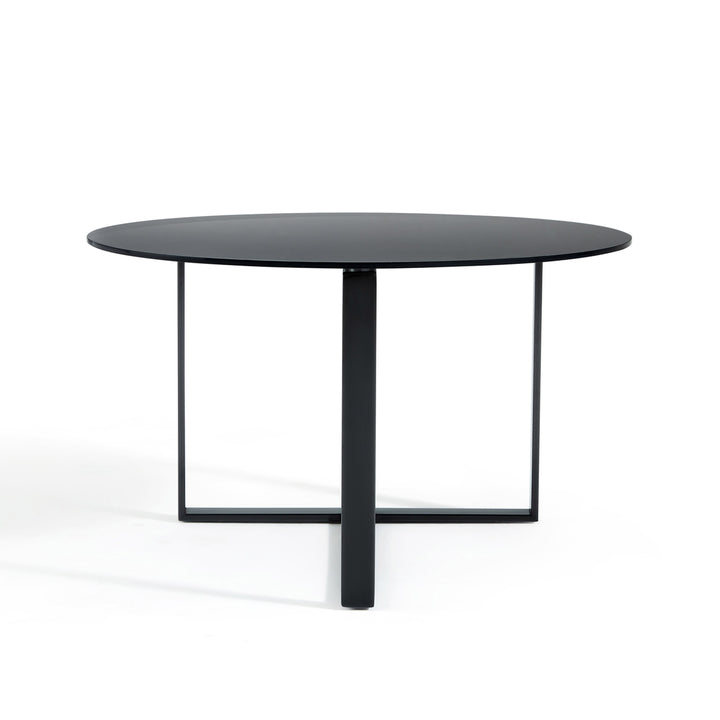ZEPHYRA Black Glass Round Coffee Table