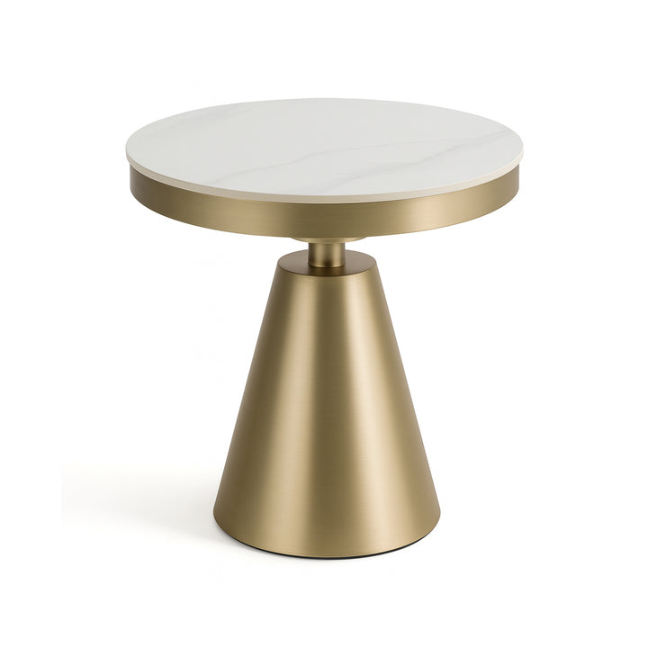 SELMIRA Marble & Gold End Table for Living Room