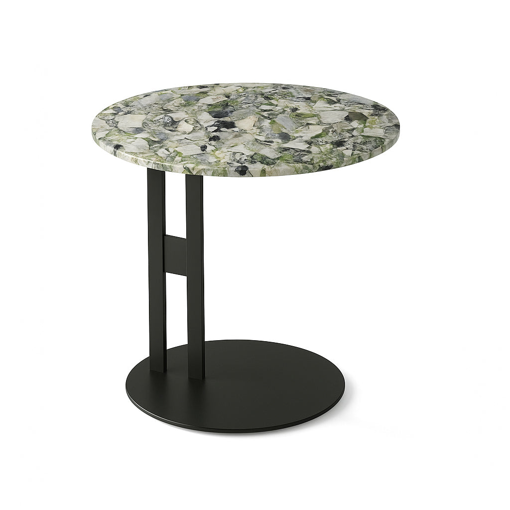 ARISTEA Ice Jade Marble Round End Table