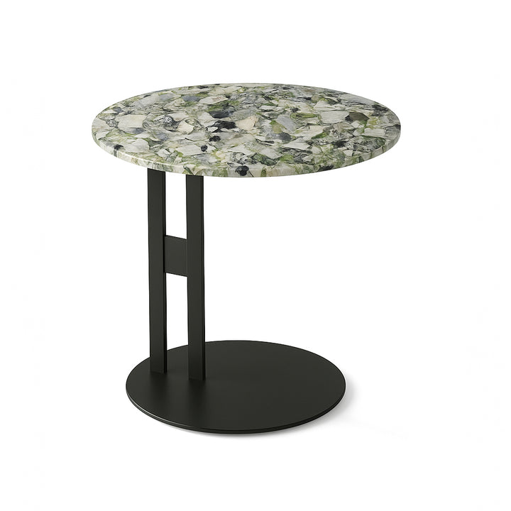ARISTEA Ice Jade Marble Round End Table