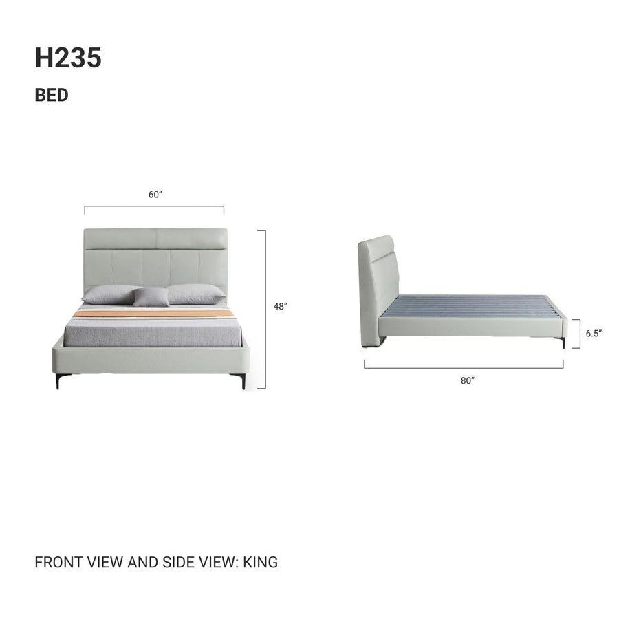 LYSANDER Half Leather Bed