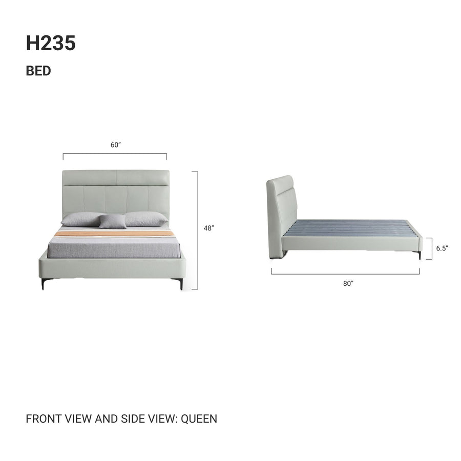 LYSANDER Half Leather Bed