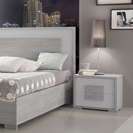 LIA Silver Ash Nightstand - Fabelli Italia