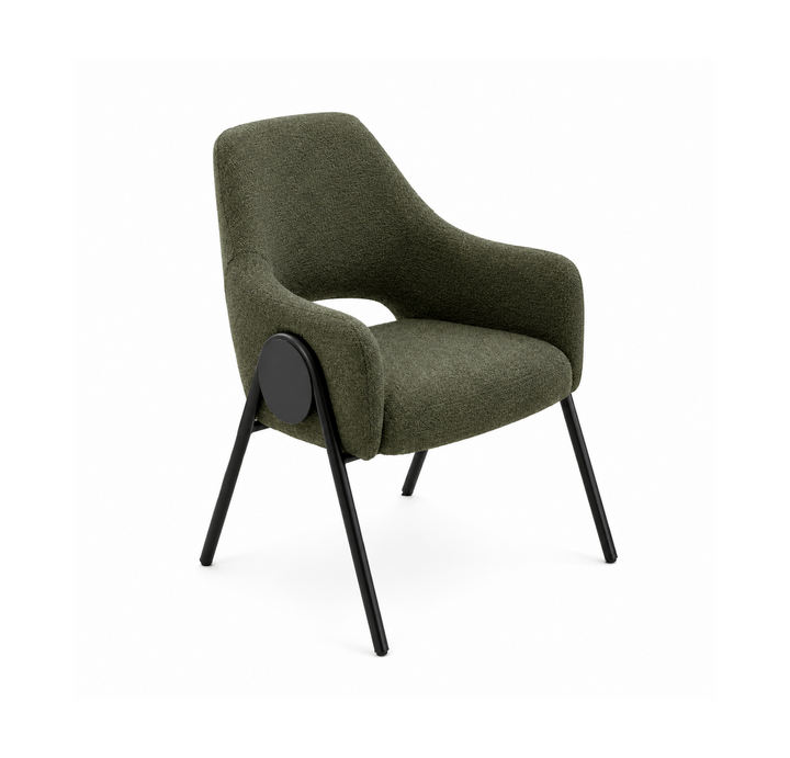 ARIYAH Green & Black Fabric Dining Chair