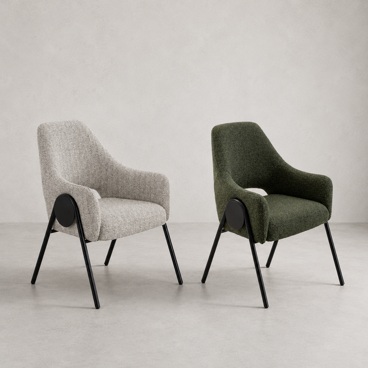 ARIYAH Green & Black Fabric Dining Chair
