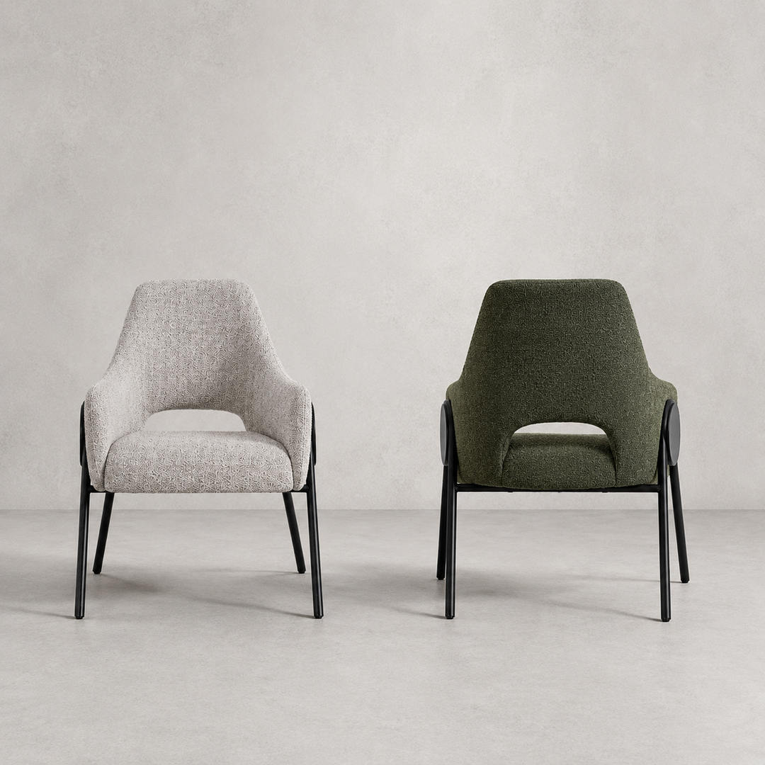 ARIYAH Green & Black Fabric Dining Chair