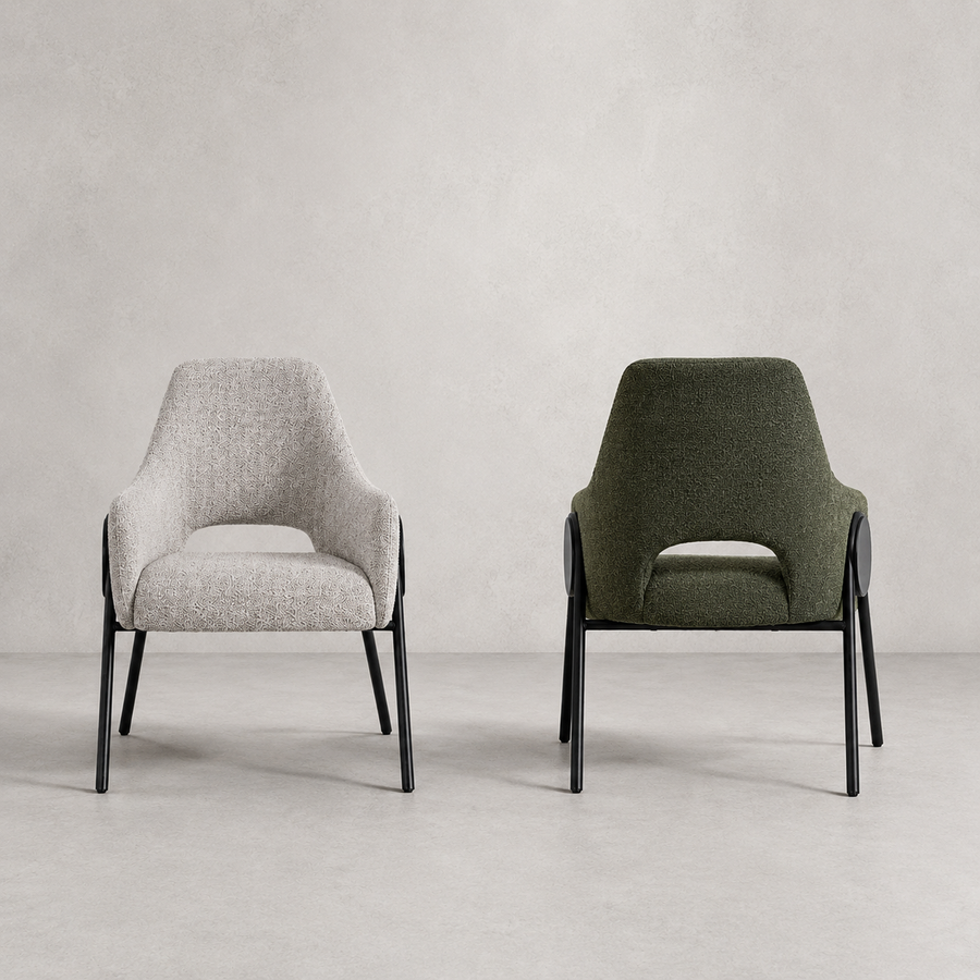 ARIYAH Green & Black Fabric Dining Chair