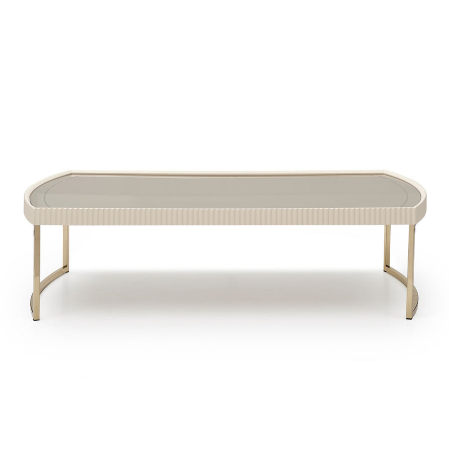 LISBON Silken Matte Cream Coffee Table - Michael Amini