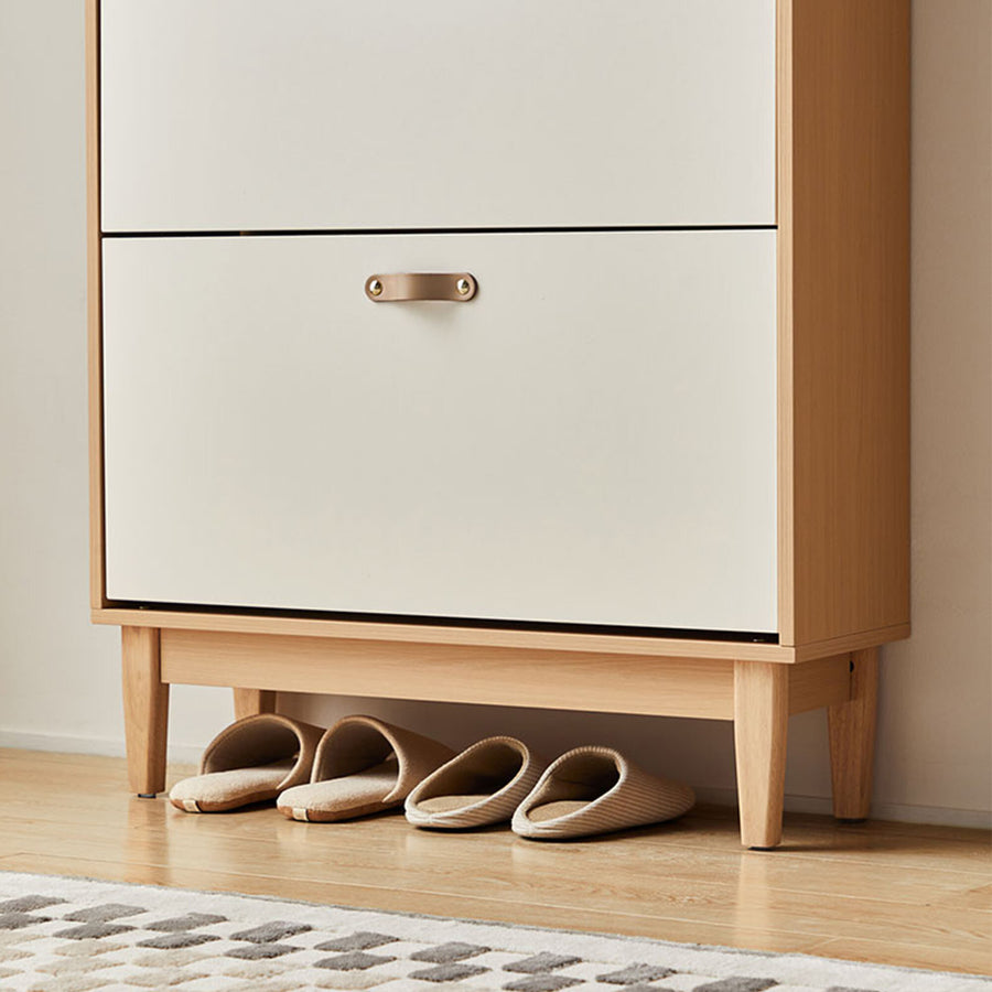 VASILY White Wooden Compact Shoe Cabinet