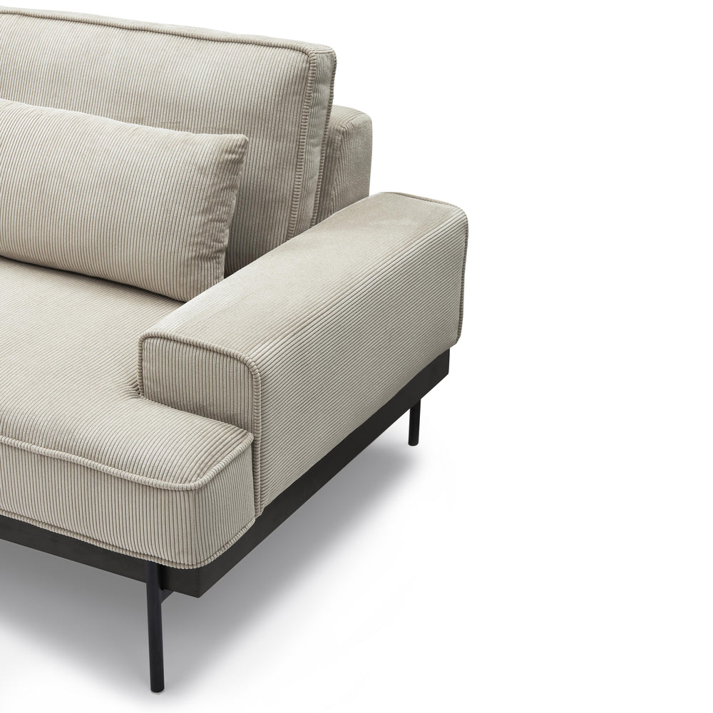 ELEANOR Beige Fabric 3 Seater Sofa