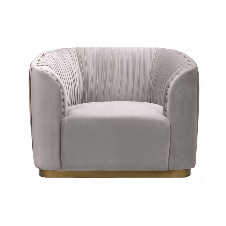 PRESTON Nailhead 1 Seater Sofa Beige