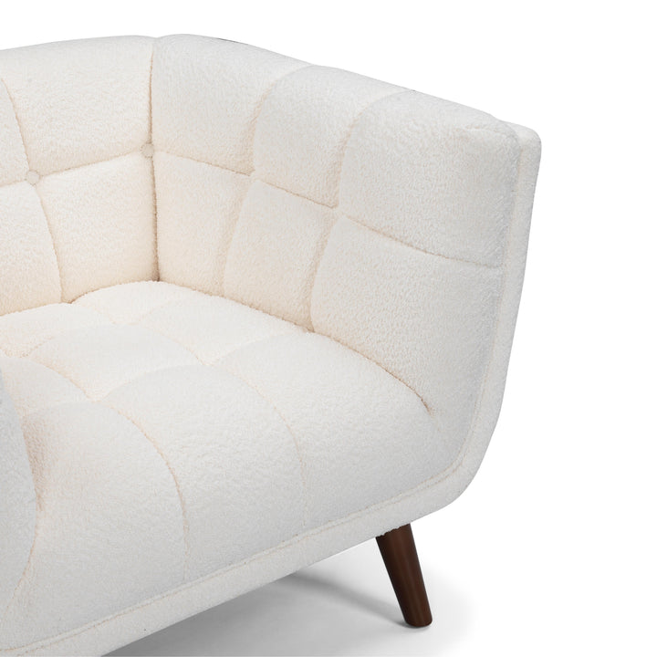 BEATRICE Fabric One Seater White Sofa