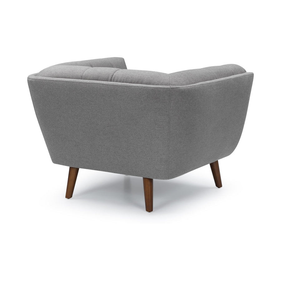 BEATRICE Fabric One Seater Grey Sofa