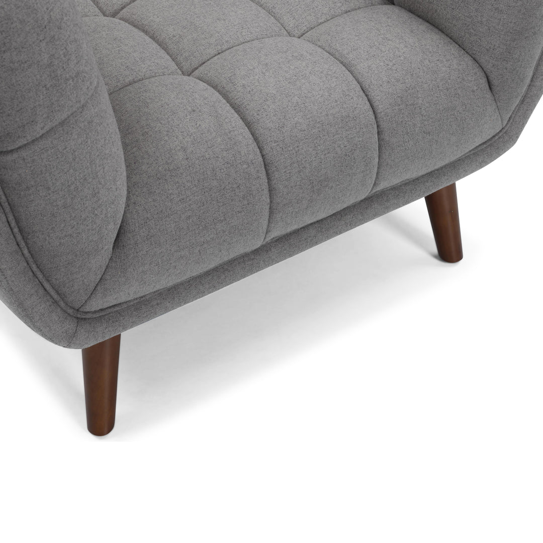 BEATRICE Fabric One Seater Grey Sofa