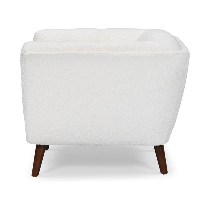 BEATRICE Fabric One Seater White Sofa
