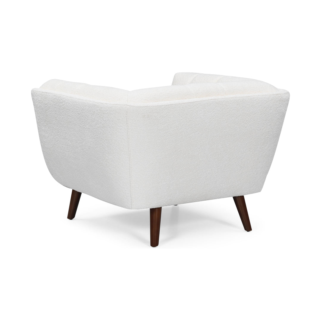 BEATRICE Fabric One Seater White Sofa