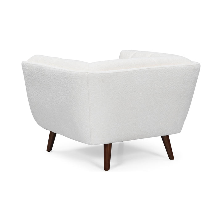 BEATRICE Fabric One Seater White Sofa