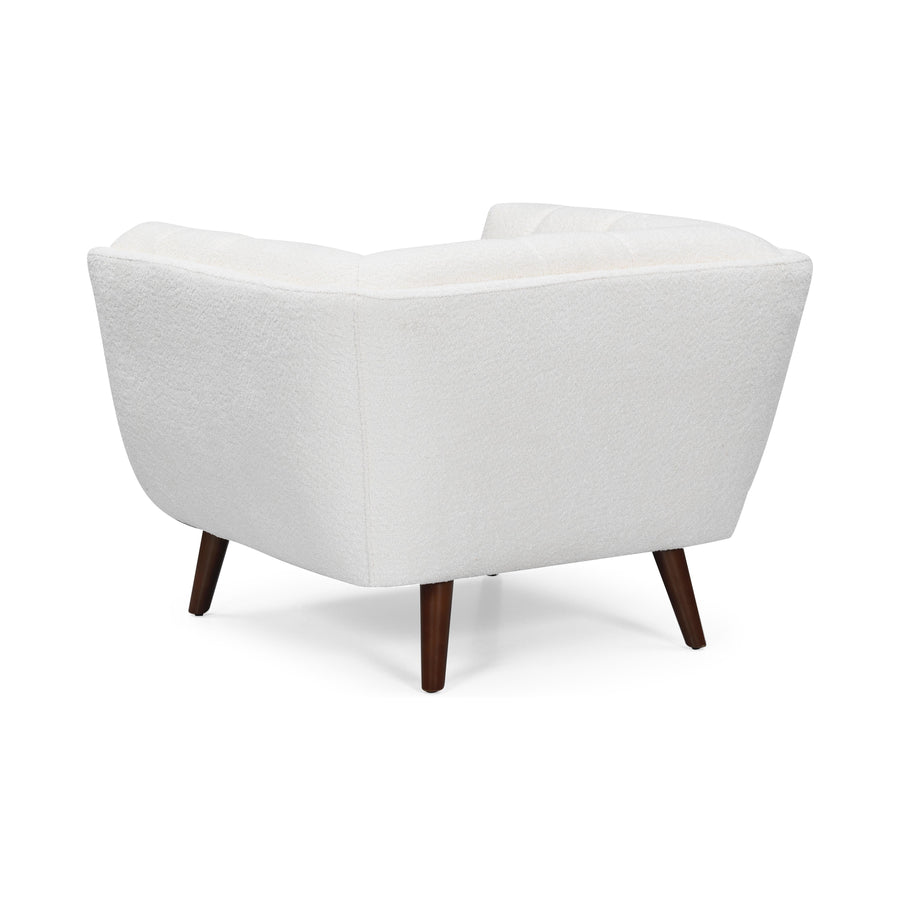 BEATRICE Fabric One Seater White Sofa