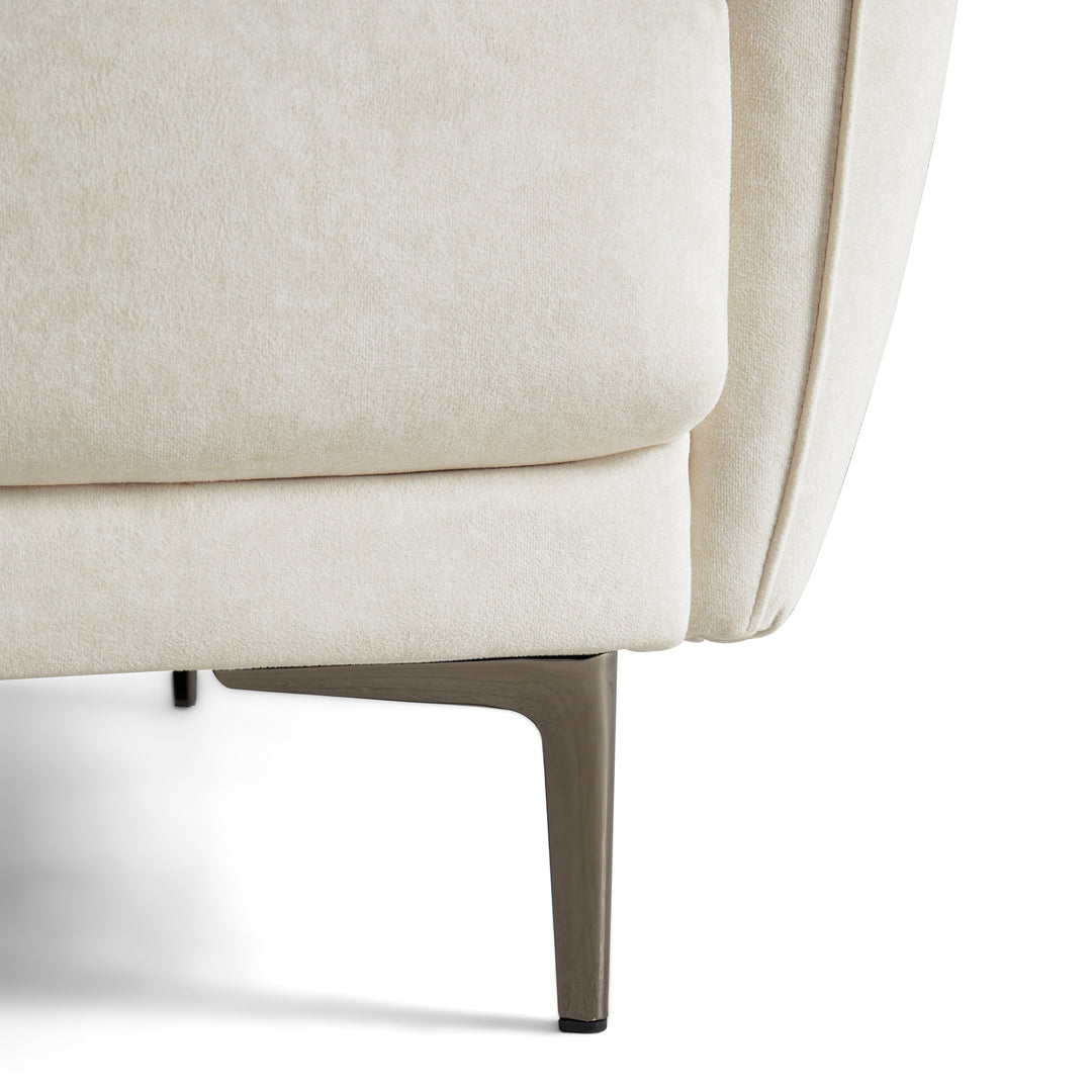 MYLAH Soft White Fabric Sofa
