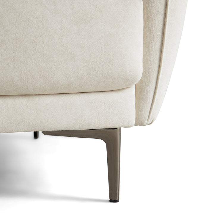 MYLAH Soft White Fabric Sofa