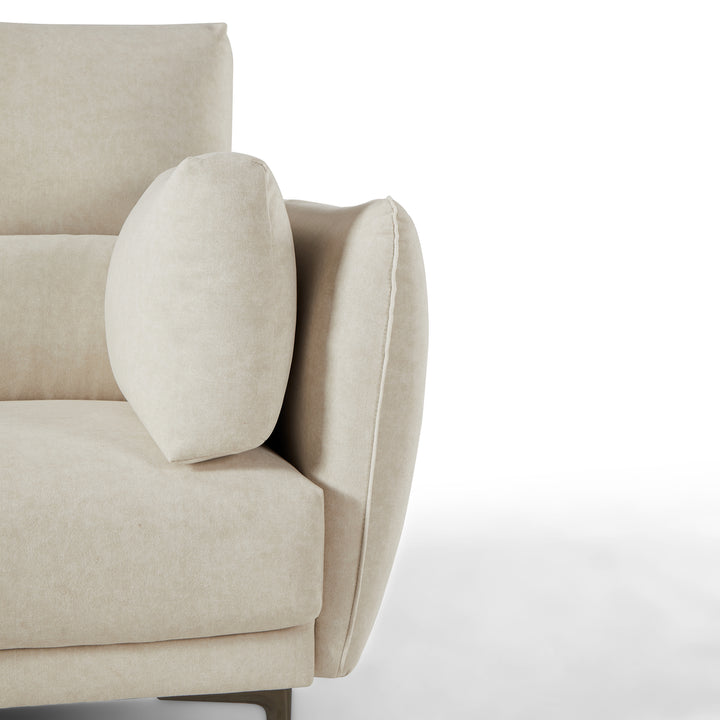 MYLAH Soft White Fabric Sofa