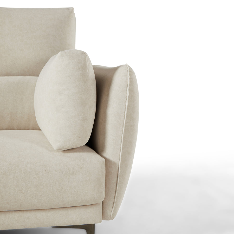 MYLAH Soft White Fabric Sofa