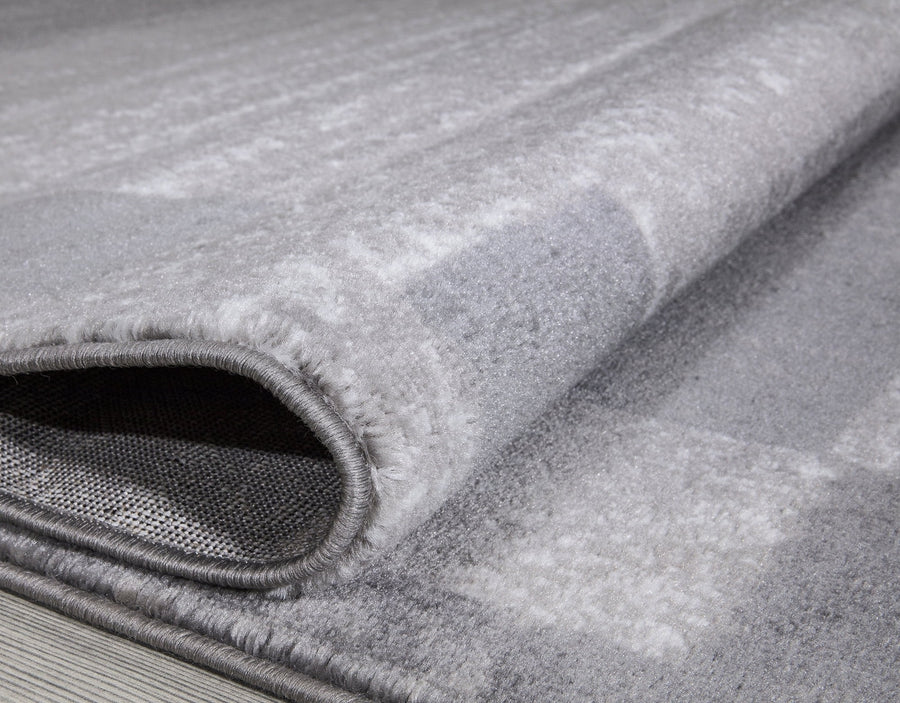MILLS Contemporary Light Grey Geometric Area Rug