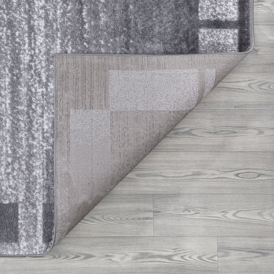 MILLS Contemporary Light Grey Geometric Area Rug