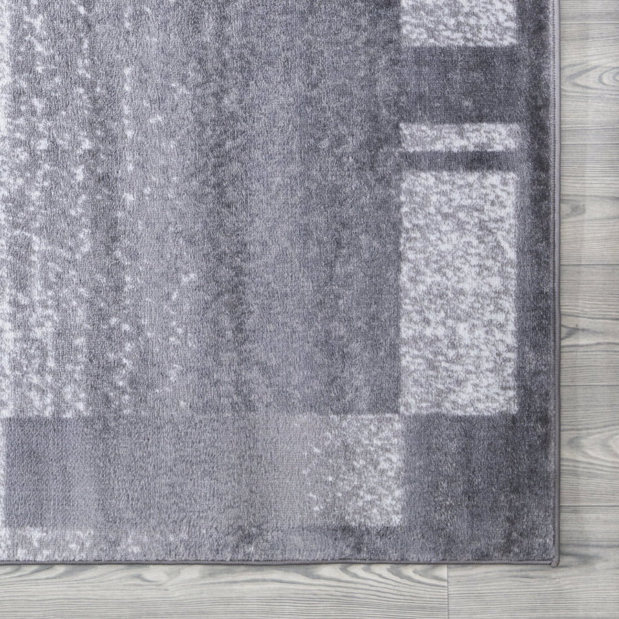 MILLS Contemporary Light Grey Geometric Area Rug