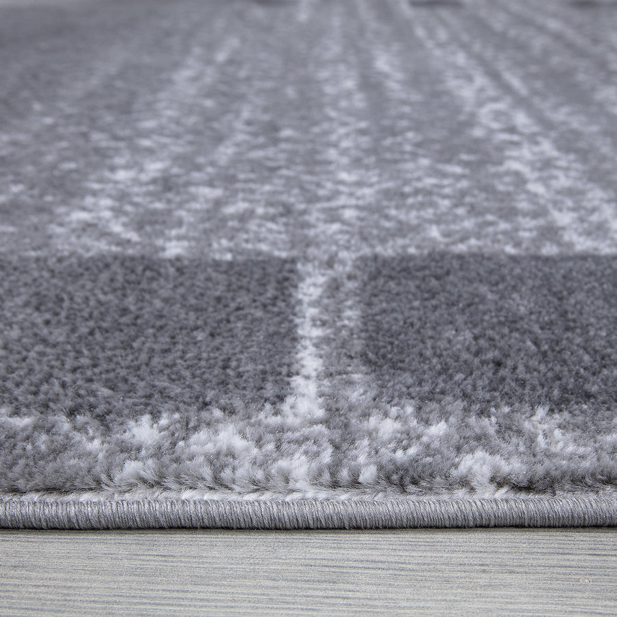 MILLS Contemporary Light Grey Geometric Area Rug