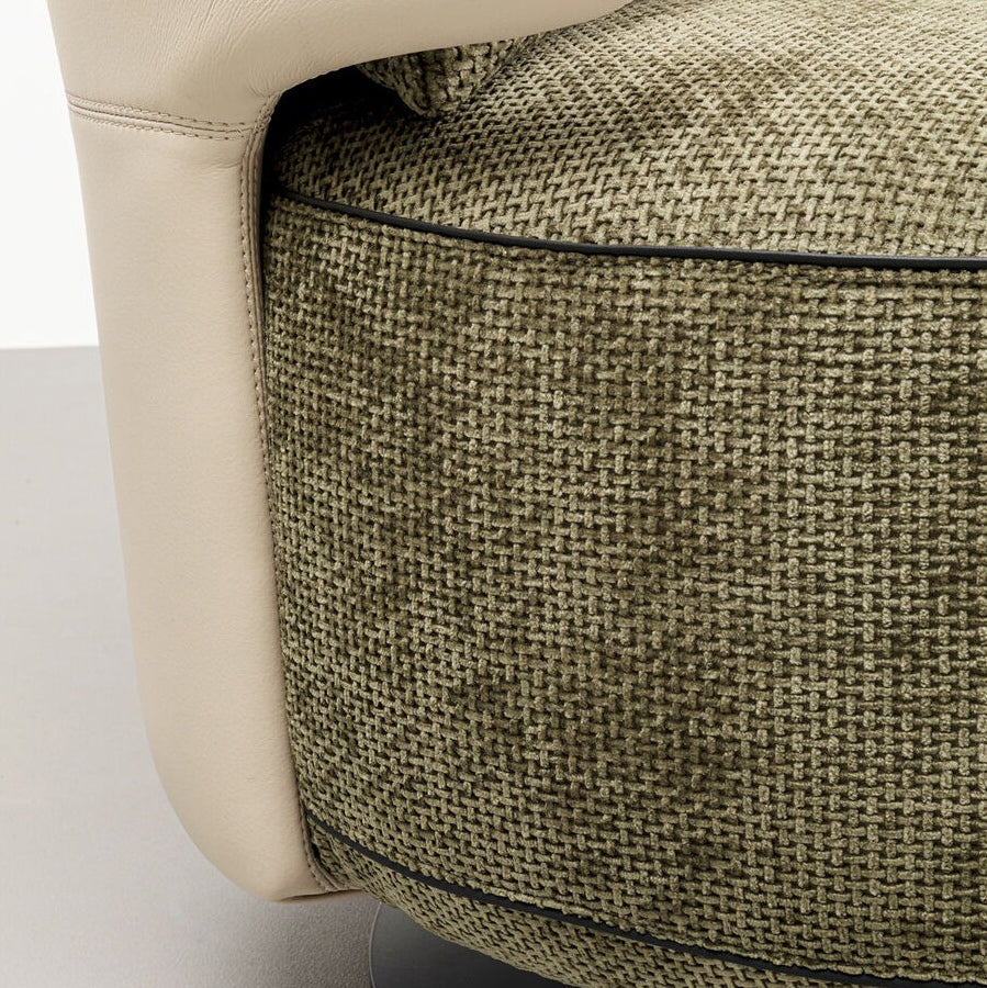 EVERLY Swivel Woven Fabric Accent Chair