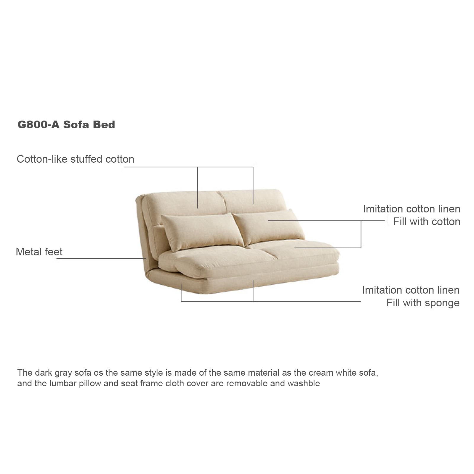 【美品】NEIGHBORHOOD FOLDING SOFA LEO White Cream Foldable Sofa – Home Quarters Furnishings
