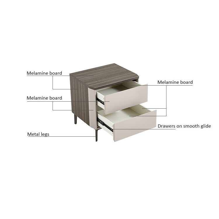 FAITH Minimalist Khaki Nightstand