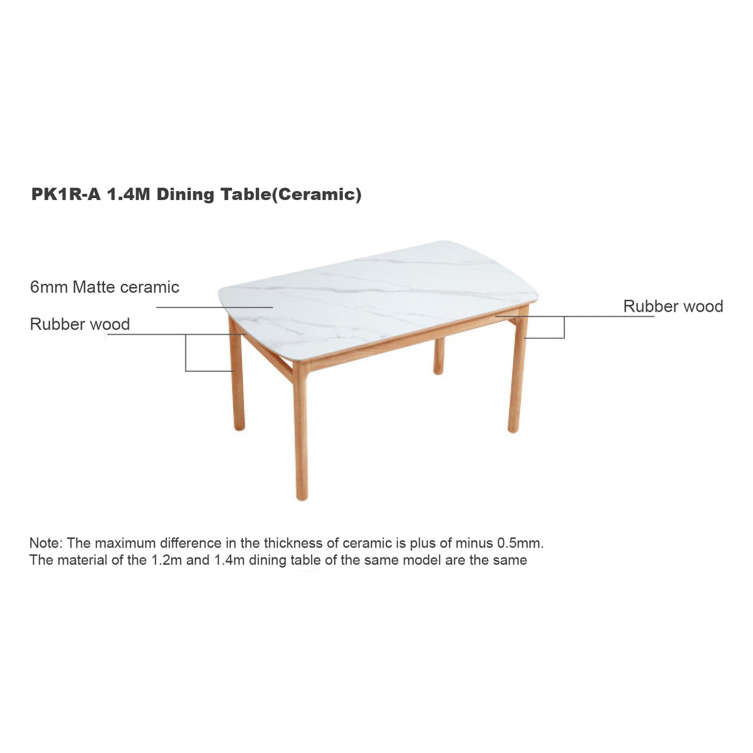 LILY Wooden & Ceramic Dining Table