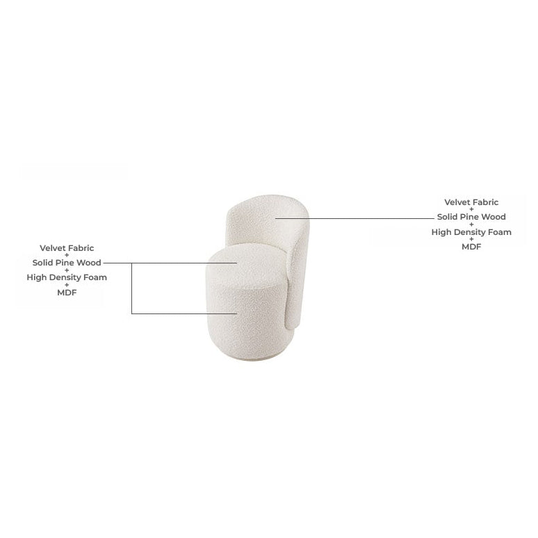 COLETTE Boucle Wool Dressing Stool