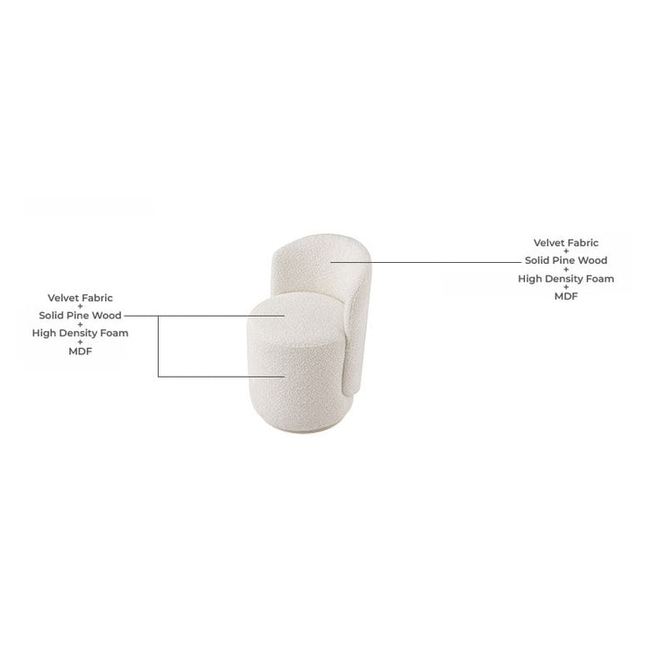 COLETTE Boucle Wool Dressing Stool