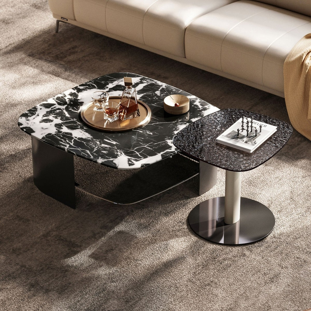 EIRA Snowfall on Obsidian Stone Table