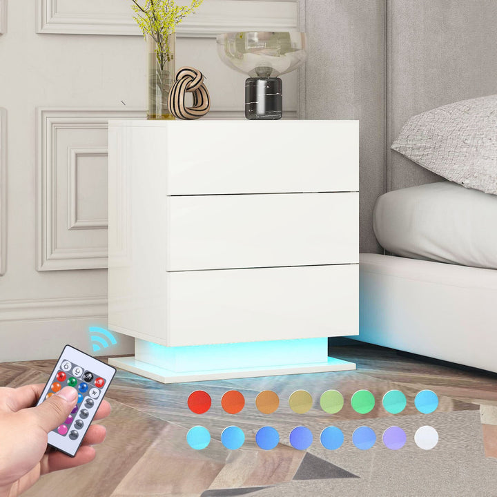 WILSON LED 3-Drawer Nightstand