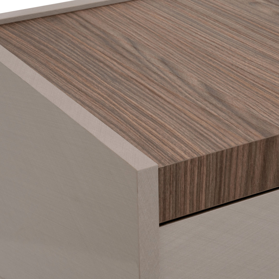 NORA Rope Taupe Walnut Nightstand - Status Italy