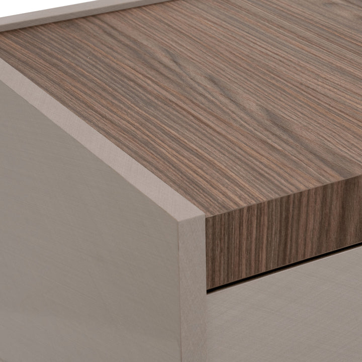 NORA Rope Taupe Walnut Nightstand - Status Italy