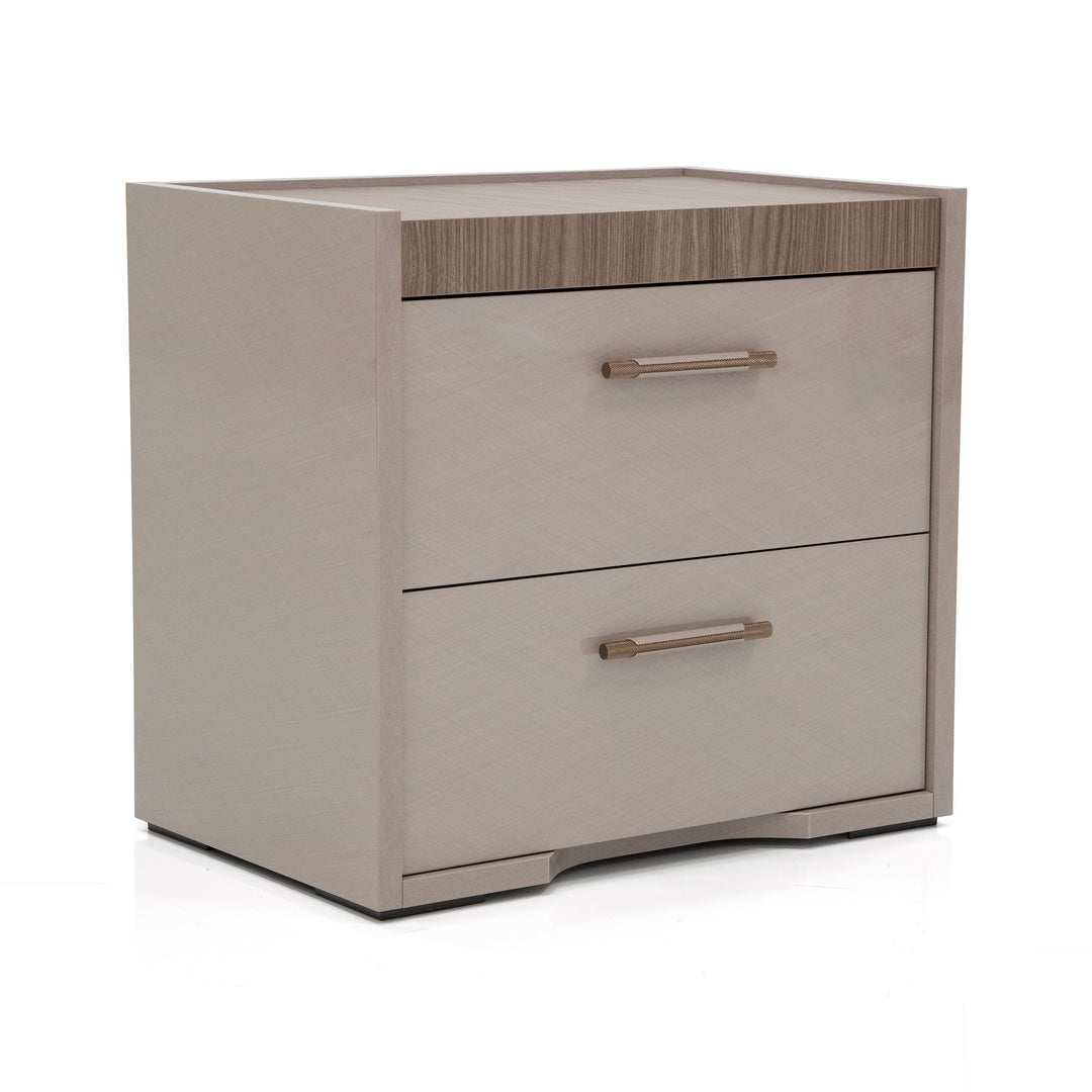 NORA Rope Taupe Walnut Nightstand - Status Italy