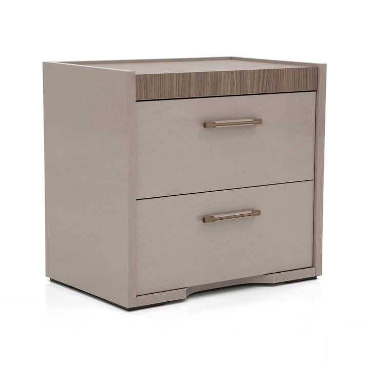 NORA Rope Taupe Walnut Nightstand - Status Italy