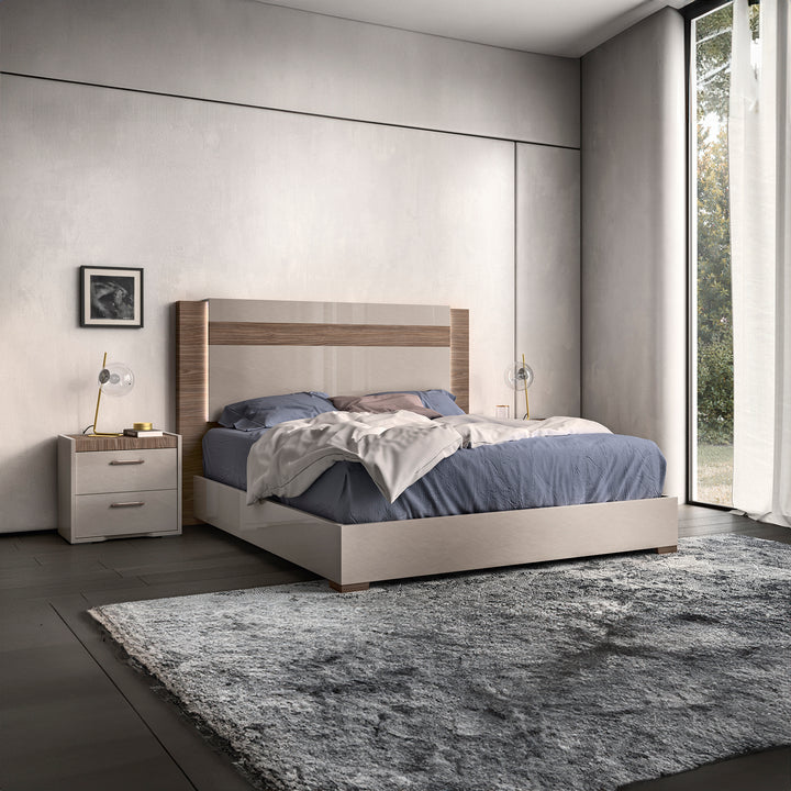 NORA Rope Taupe Walnut Nightstand - Status Italy