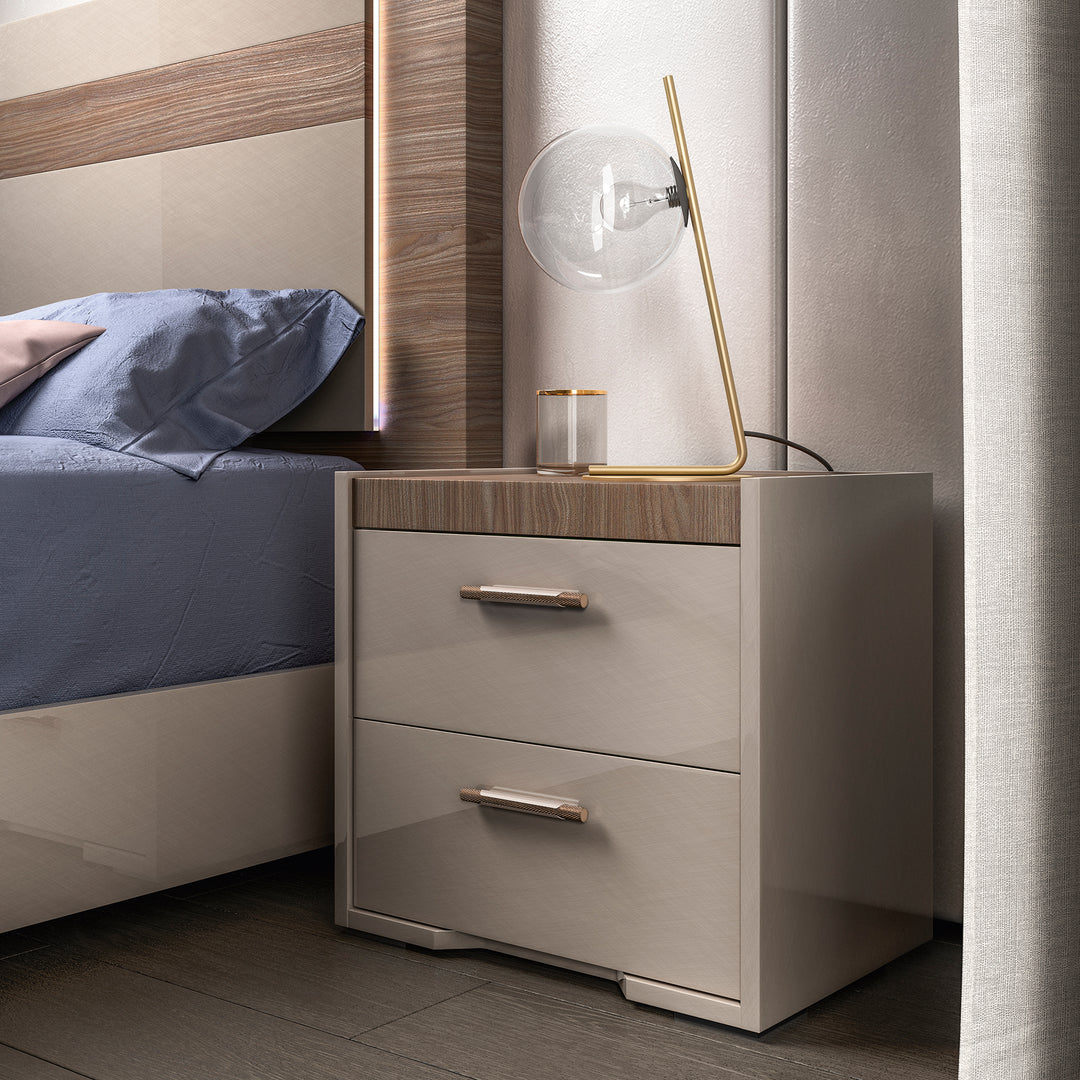 NORA Rope Taupe Walnut Nightstand - Status Italy